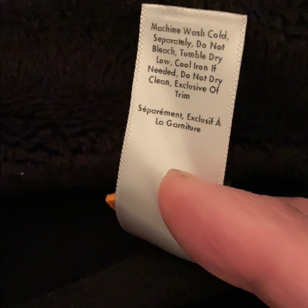 LUCY fluffy black fleece zip jacket with back  bow - Picture 6 of 13